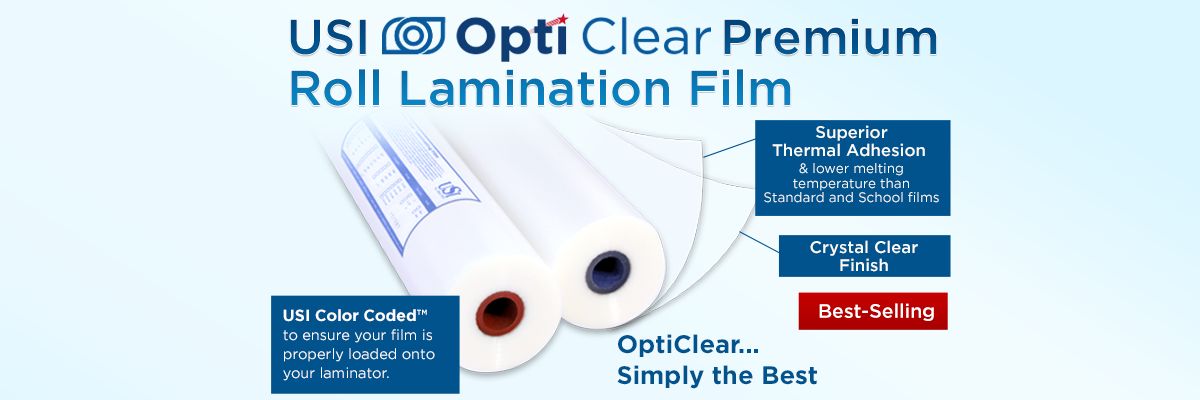 USI Opti Clear Premium Thermal Roll Laminating Film