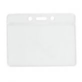 Clear Vinyl ID Holder w/Slot & Holes - Horiz. Credit Card Size 100/Box