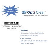 USI Opti Clear® DRY ERASE Menu Size Laminating Pouch Film - Measures 12"x18", 3 Mil